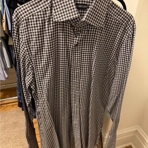 Tom Ford Black and White Gingham Button-Down Shirt